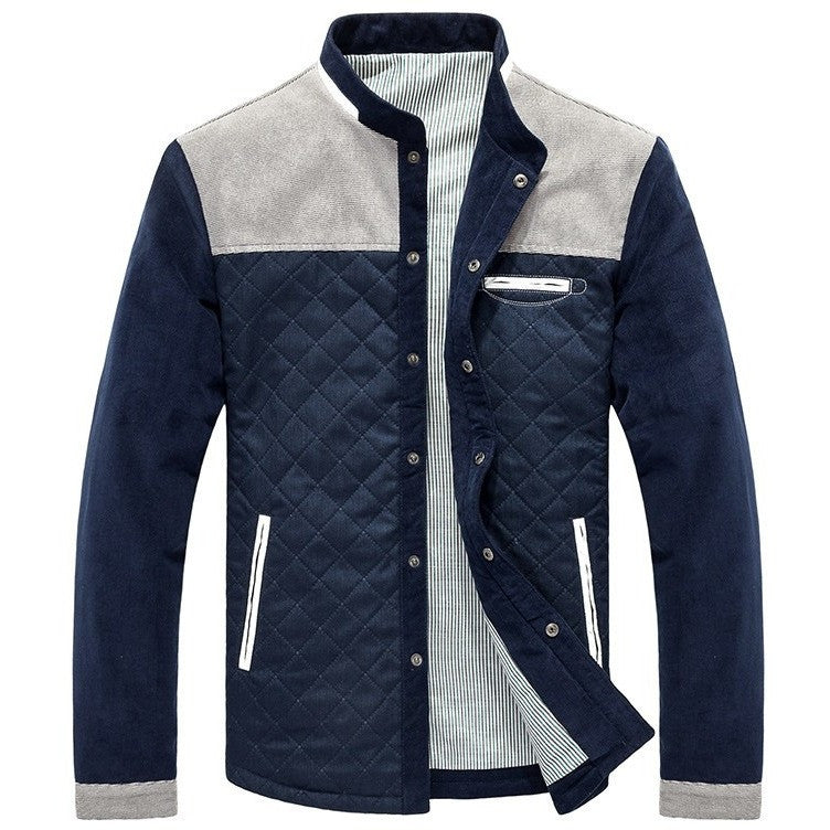 Casual Quilted Jacket with Contrast Insert