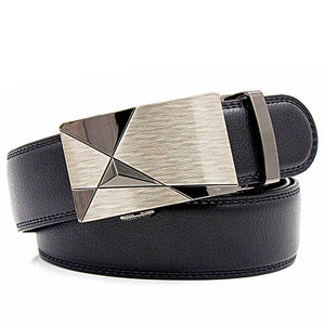 Geometric Designed Leather Belt