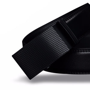 Sleek Black Luxury Leather Belt