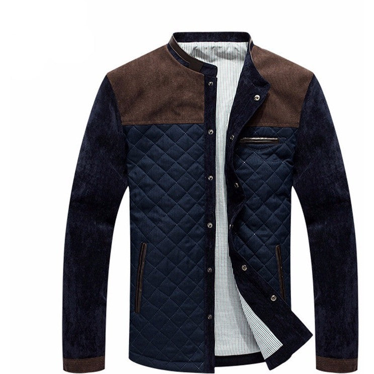 Casual Quilted Jacket with Contrast Insert