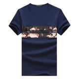 Flower Strip Short Sleeve T-Shirt