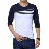 Diagonal Stripe O-Neck T-Shirt