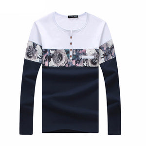 Long Sleeve T-Shirt with Floral Stripe