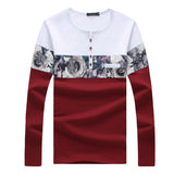 Long Sleeve T-Shirt with Floral Stripe