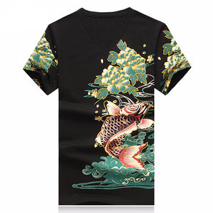 Koi Design V-Neck T-Shirt