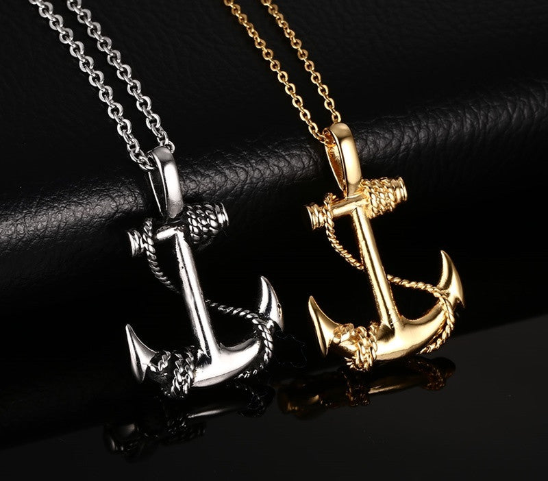 Golden Anchor Necklace (24" Chain)