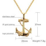 Golden Anchor Necklace (24" Chain)