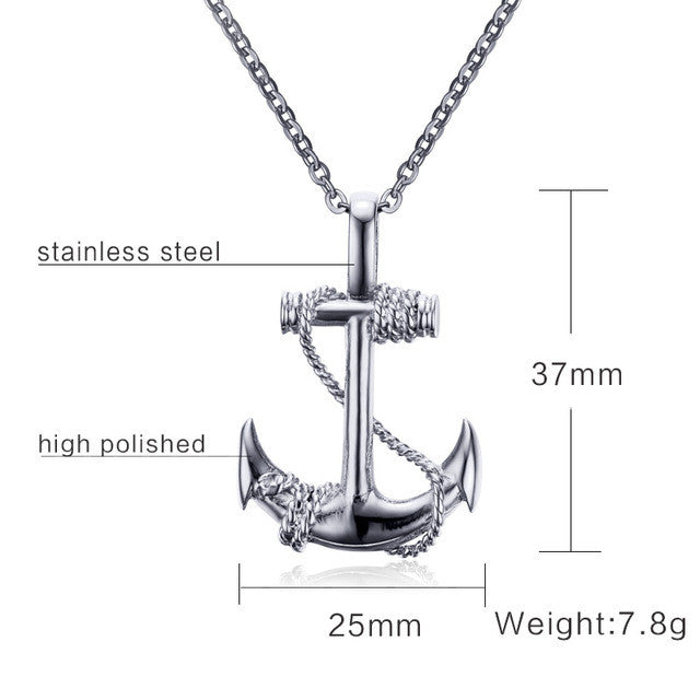 Golden Anchor Necklace (24" Chain)