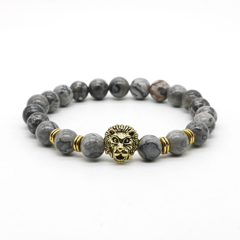 Gold Lion Head Charm Bracelet