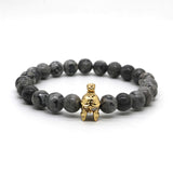 Spartan Helmet with Stone Bead Bracelet