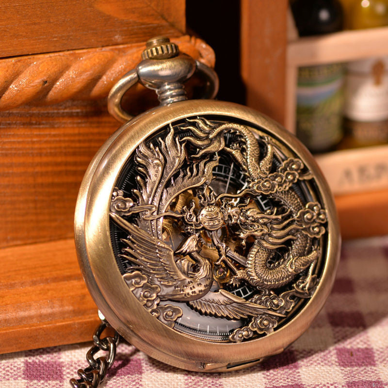 Chinese Dragon & Phoenix Pocket Watch